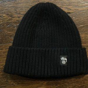 Black Stussy Black Skullcap Cuff Beanie